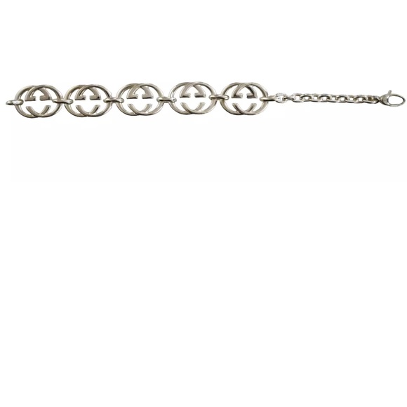 NWT AUTHENTIC GUCCI "BRITT" G LOGO INTERLOCKING GG 925 SS BRACELET NIB - Picture 5 of 9